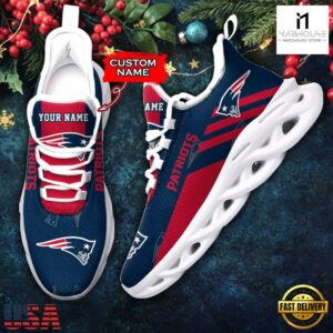 Custom Name New England Patriots NFL New Merry Christmas Max Soul Shoes