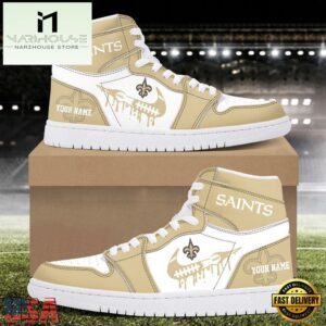 Custom Name New Orleans Saints Air Jordan 1 Shoes