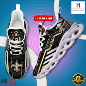 Personalized New Orleans Saints NFL Sport Team Clunky Max Soul Shoes NFL Gifts 9 Custom Name New Orleans Saints NFL Sport Team Clunky Max Soul Shoes
