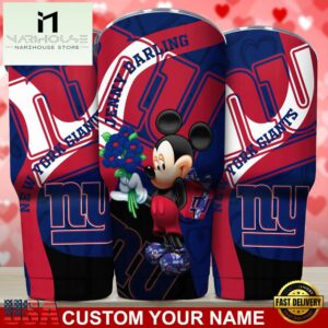 Custom Name New York Giants NFL Mickey Valentine Day Tumbler