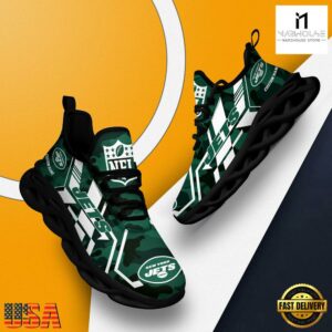 Personalized New York Jets NFL Sport Team Clunky Max Soul Shoes NFL Gifts 12 Custom Name New York Jets NFL Sport Team Clunky Max Soul Shoes