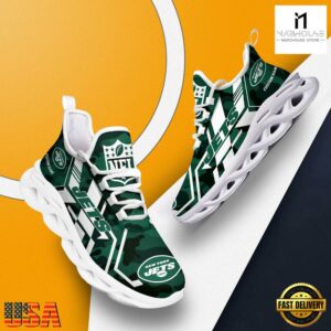 Personalized New York Jets NFL Sport Team Clunky Max Soul Shoes NFL Gifts 15 Custom Name New York Jets NFL Sport Team Clunky Max Soul Shoes