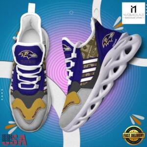 Personalized NFL Baltimore Ravens Clunky Sport Max Soul Shoes NFL Gifts 14 Custom Name NFL Baltimore Ravens Clunky Sport Max Soul Shoes