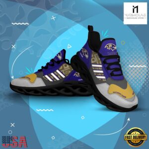 Personalized NFL Baltimore Ravens Clunky Sport Max Soul Shoes NFL Gifts 11 Custom Name NFL Baltimore Ravens Clunky Sport Max Soul Shoes