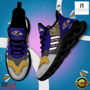 Personalized NFL Baltimore Ravens Clunky Sport Max Soul Shoes NFL Gifts 13 Custom Name NFL Baltimore Ravens Clunky Sport Max Soul Shoes