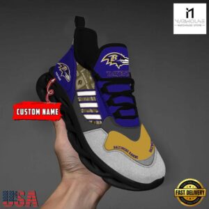 Personalized NFL Baltimore Ravens Clunky Sport Max Soul Shoes NFL Gifts 15 Custom Name NFL Baltimore Ravens Clunky Sport Max Soul Shoes