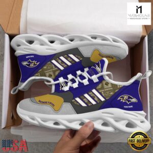 Personalized NFL Baltimore Ravens Clunky Sport Max Soul Shoes NFL Gifts 10 Custom Name NFL Baltimore Ravens Clunky Sport Max Soul Shoes