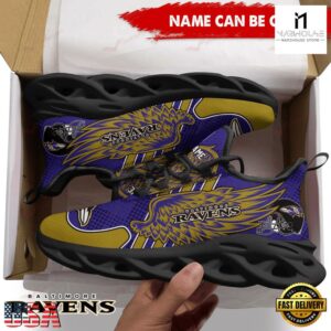 Custom Name NFL Baltimore Ravens Max Soul Shoes For Men And Women