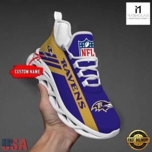 Custom Name NFL Baltimore Ravens Max Soul Shoes Gift For Fans