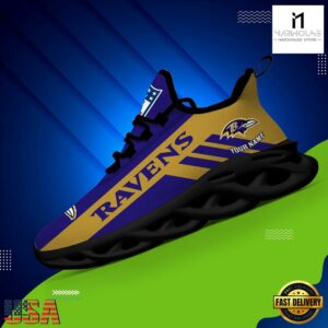 Custom Name NFL Baltimore Ravens Max Soul Shoes Gift For Fans