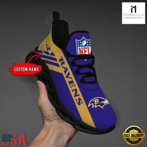 Custom Name NFL Baltimore Ravens Max Soul Shoes Gift For Fans