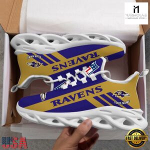 Custom Name NFL Baltimore Ravens Max Soul Shoes Gift For Fans