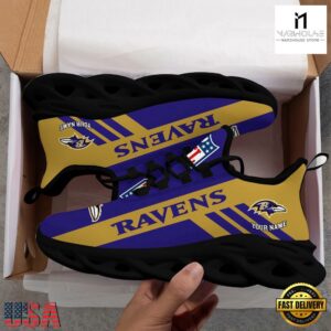 Custom Name NFL Baltimore Ravens Max Soul Shoes Gift For Fans