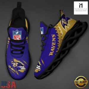 Custom Name NFL Baltimore Ravens Max Soul Shoes