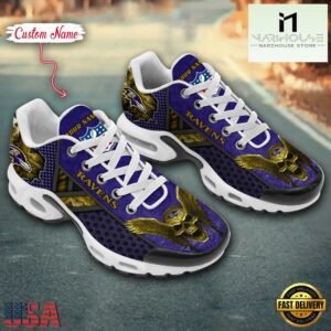 Custom Name NFL Baltimore Ravens Skull Air Max Plus Shoes