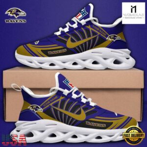 Custom Name NFL Baltimore Ravens Team Logo Max Soul Shoes