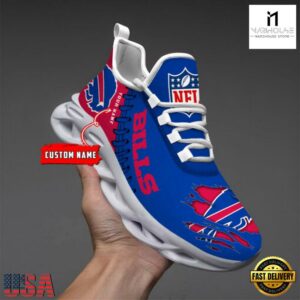 Personalized NFL Buffalo Bills Max Soul Shoes NFL Gifts 9 Custom Name NFL Buffalo Bills Max Soul Shoes
