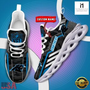 Custom Name NFL Carolina Panthers Clunky Max Soul Shoes