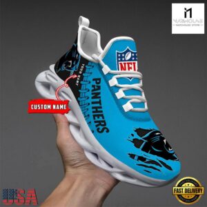 Custom Name NFL Carolina Panthers Max Soul Shoes