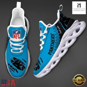 Custom Name NFL Carolina Panthers Max Soul Shoes