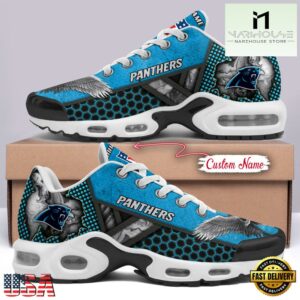Custom Name NFL Carolina Panthers Skull Air Max Plus Shoes