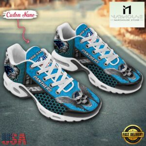 Custom Name NFL Carolina Panthers Skull Air Max Plus Shoes