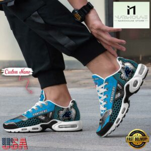 Custom Name NFL Carolina Panthers Skull Air Max Plus Shoes