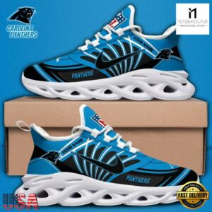Custom Name NFL Carolina Panthers Team Logo Max Soul Shoes