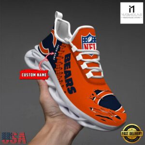 Custom Name NFL Chicago Bears Max Soul Shoes