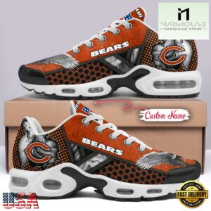 Custom Name NFL Chicago Bears Skull Air Max Plus Shoes