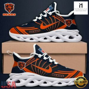 Custom Name NFL Chicago Bears Team Logo Max Soul Shoes