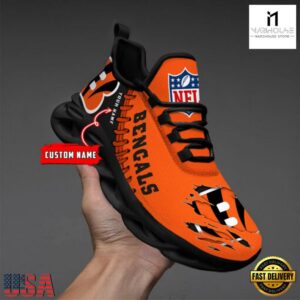 Custom Name NFL Cincinnati Bengals Max Soul Shoes
