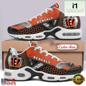 Custom Name NFL Cincinnati Bengals Skull Air Max Plus Shoes