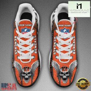 NFL Cincinnati Bengals Skull Custom Air Max Plus Shoes 9 Custom Name NFL Cincinnati Bengals Skull Air Max Plus Shoes