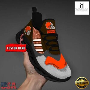 Custom Name NFL Cleveland Browns Clunky Sport Max Soul Shoes