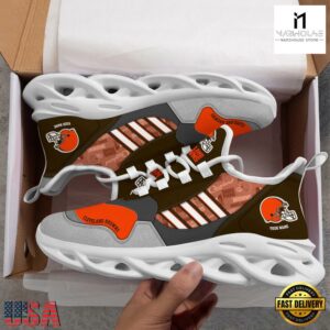 Custom Name NFL Cleveland Browns Clunky Sport Max Soul Shoes