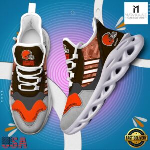 Custom Name NFL Cleveland Browns Clunky Sport Max Soul Shoes