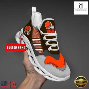 Custom Name NFL Cleveland Browns Clunky Sport Max Soul Shoes