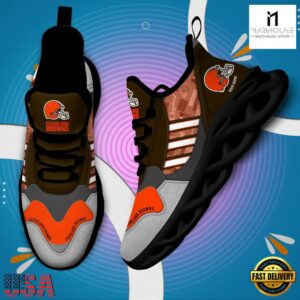 Custom Name NFL Cleveland Browns Clunky Sport Max Soul Shoes