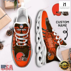 Custom Name NFL Cleveland Browns Max Soul Shoes For Men And Women
