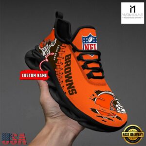 Custom Name NFL Cleveland Browns Max Soul Shoes