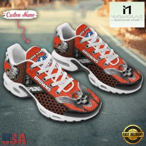 NFL Cleveland Browns Skull Custom Air Max Plus Shoes 7 Custom Name NFL Cleveland Browns Skull Air Max Plus Shoes