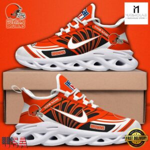 Custom Name NFL Cleveland Browns Team Logo Max Soul Shoes