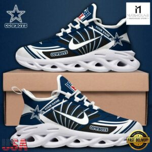 Custom Name NFL Dallas Cowboys Team Logo Max Soul Shoes