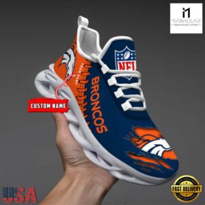Custom Name NFL Denver Broncos Max Soul Shoes