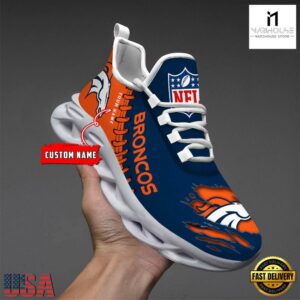 Custom Name NFL Denver Broncos Max Soul Shoes