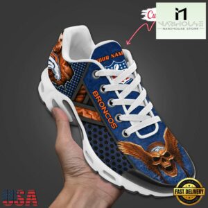 Custom Name NFL Denver Broncos Skull Air Max Plus Shoes