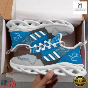 Custom Name NFL Detroit Lions Clunky Sport Max Soul Shoes