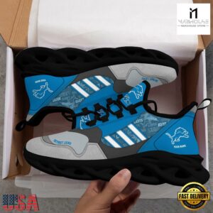 Custom Name NFL Detroit Lions Clunky Sport Max Soul Shoes