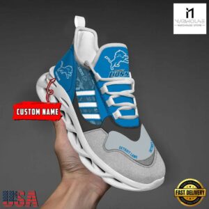 Custom Name NFL Detroit Lions Clunky Sport Max Soul Shoes